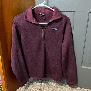Women’s Better Sweater 1/4-zip Fleece. Size small. Color Night Plum.